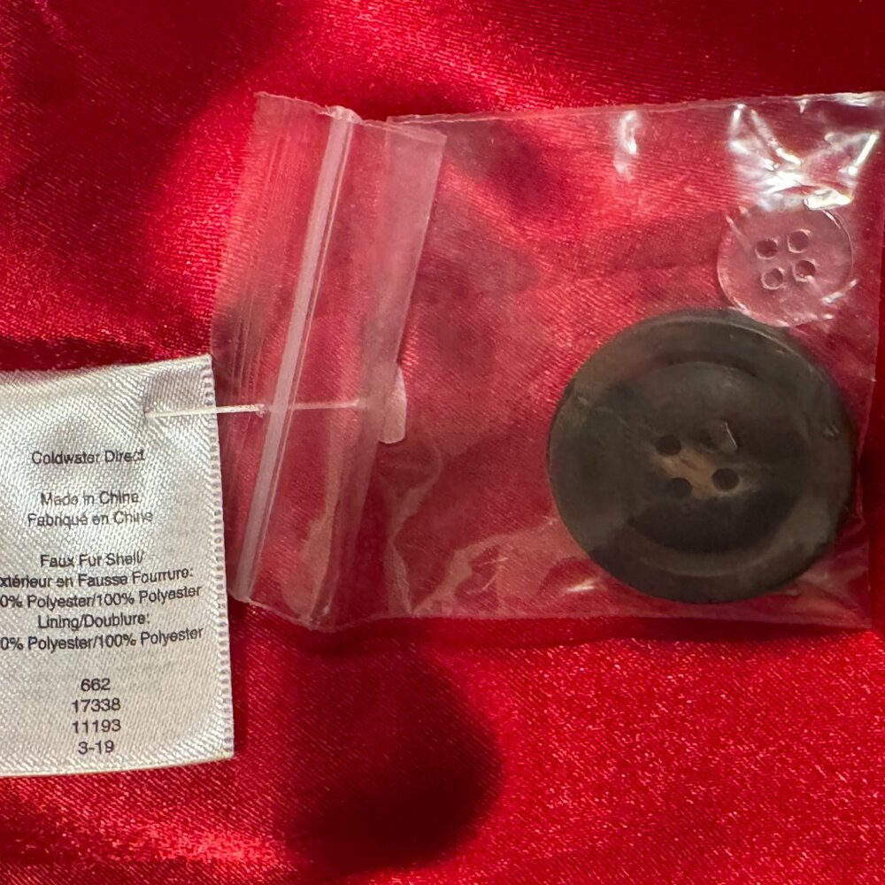 Coldwater Creek Red Faux Fur Car Coat - Picture 12 of 13